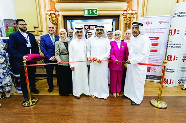 <p>Education Minister and Higher Education Council chairman Dr Mohammed Mubarak Juma inaugurated the second Higher Education Exhibition organised by the Alumni Club.</p>
<p>The event features 16 specialised universities and educational institutions and supports academic guidance by informing students and parents about suitable university options and labour market needs.</p>
<p>Alumni Club board of directors chairman Abdullatif Ahmed Al Zayani expressed appreciation for Dr Juma&rsquo;s attendance and thanked all participating and collaborating parties.</p>
<p>The exhibition is open to students and parents until October 2 at the Alumni Club in Adliya.</p>